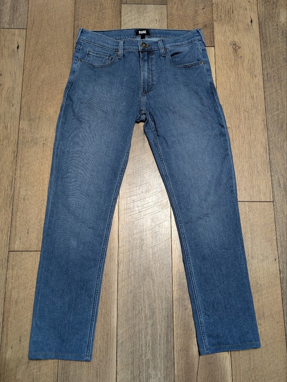 PAIGE Federal Slim Straight Jeans Mens 30 Medium Blue Stretch Denim Premium